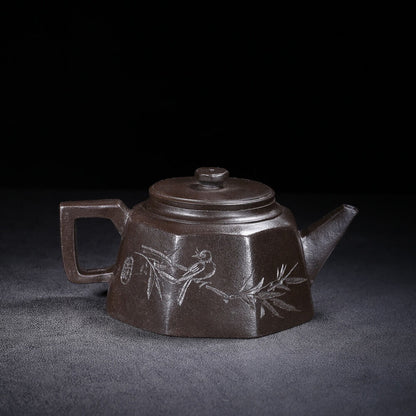 Chinese Yixing Zisha Clay Handmade Exquisite Teapot （八方 底款：陈鸣远）