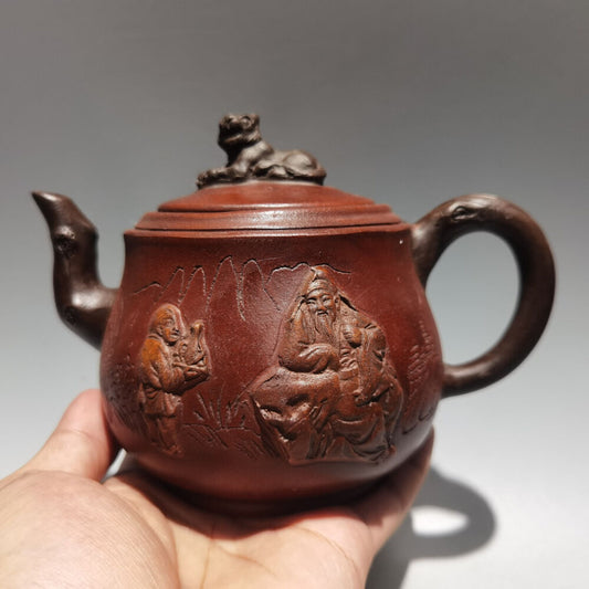 Chinese Yixing Zisha Clay Handmade Exquisite Teapot（寿星壶 底款：时大彬）