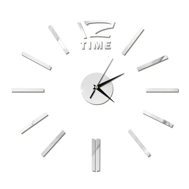 DIY Wall Sticker Clocks Acrylic Home Office Adhesive Mini Living Room Decor 60cm