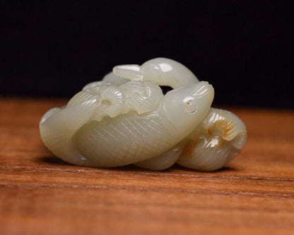 Collection Chinese Antique Natural Hetian Jade Carved Nice Goose Statue Figurine