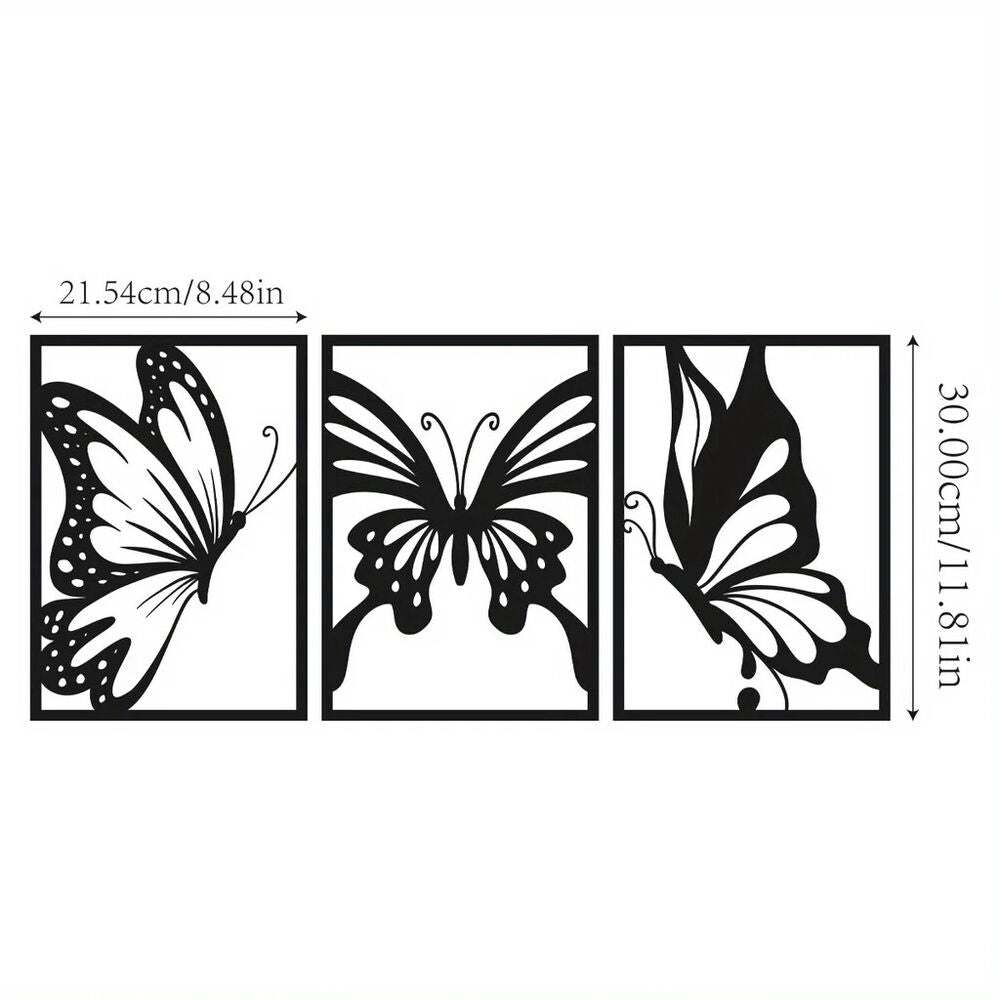 3pcs Butterfly Metal Wall Decor Butterfly Metal Wall Art Hanging Wall Deco