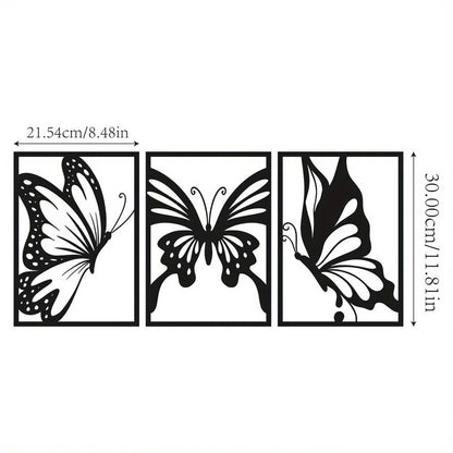 3pcs Butterfly Metal Wall Decor Butterfly Metal Wall Art Hanging Wall Deco