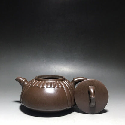 vintage chinese yixing purple clay teapot zisha ceremony carving Collectible art