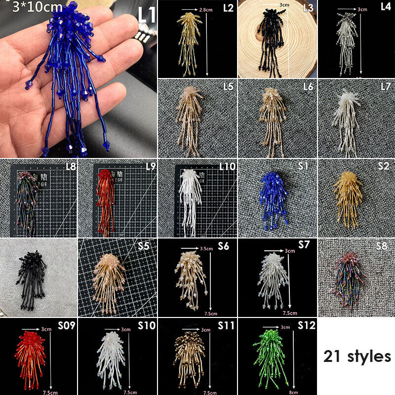 Tassel Nail Bead Cloth Paste Bag Earrings Jewelry Accessories Patch DIY Material