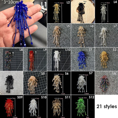 Tassel Nail Bead Cloth Paste Bag Earrings Jewelry Accessories Patch DIY Material