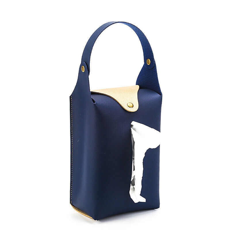 Car Auto Kitchen Bathroom PU Leather Hanging Tissue Bag Tissue Box Paper Holder
