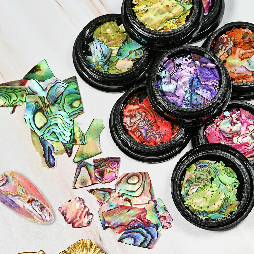 Nail Art Decor 3D Irregular Abalone Natural Sea Shell Stones DIY Accessory 1 Box