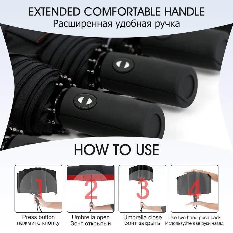Strong Luxury Business Windproof Double Layer Resistant Umbrella Fully Automatic