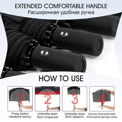 Strong Luxury Business Windproof Double Layer Resistant Umbrella Fully Automatic
