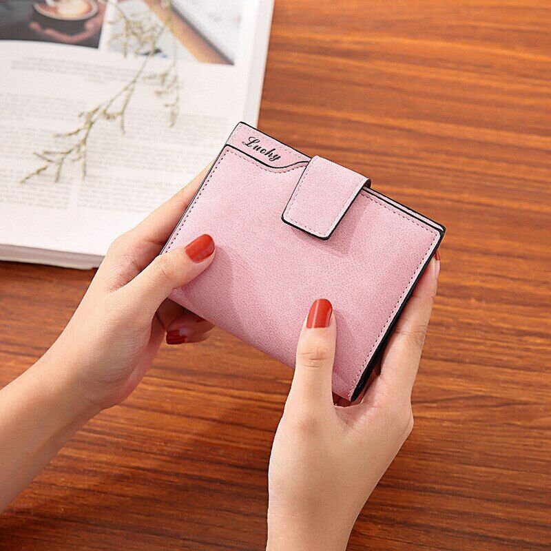 Women Card Clamps Coin Lady Wallet Handbag Purse Cash Clip Billfold Female Purse
