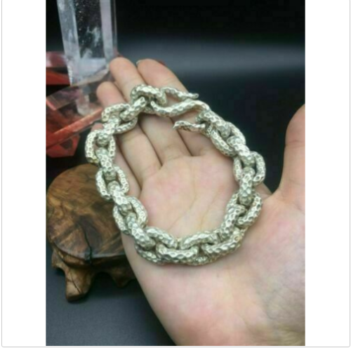 Asian old miao silver hand cast cool statue bracelet jewel gift