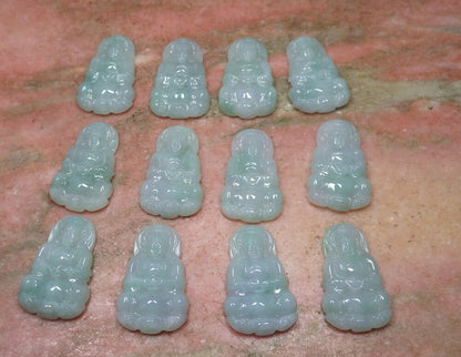 1 Piece Icy Green Burma Natural Jadeite Jade Pendant Guanyin