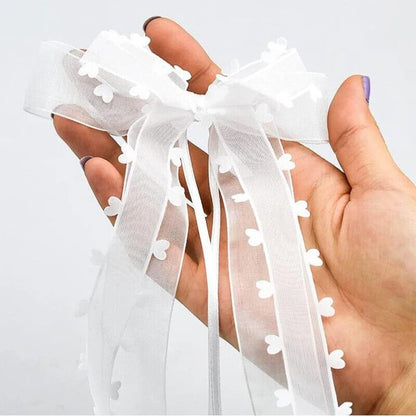 Party Decoration 30Pcs Polyester DIY Birthday Pull Gift Wrapping Car Bow 12x25cm