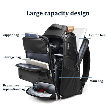Men Travel SLR Camera Backpack with Tripod Bracket 40L Travel Laptop Backpack