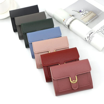 Short Wallet Heart-Shaped Card Bag Simple Square 3fold Coin Purse 9.5*11.5*1.5CM