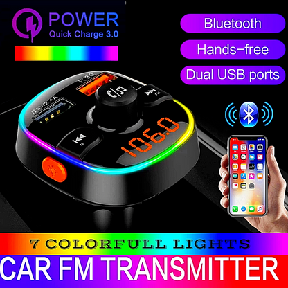 Accesorios Para Carro De Automovil Auto Musica Transmisor Bluetooth Cargador US