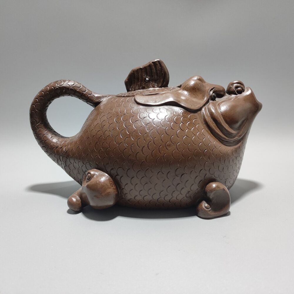 Vintage Chinese Yixing Purple Clay Teapot Zisha Ceremony Collection Rare Large