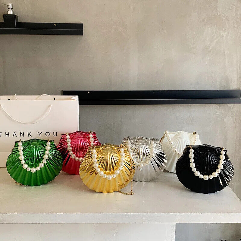 Evening Bags Shell Shape Women Bags Wedding Bridal Handbag Chain Party Bags
