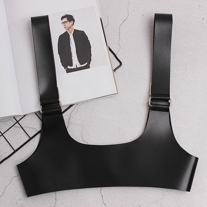 Women Personality Wide Straps Fashion Belt Unisex One Size Leather Black Buckles