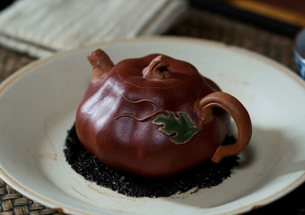 150cc chinese Yixing Handmade Zisha teapot Duan Ni Pumpkin Gongfu Hu Tea Pot