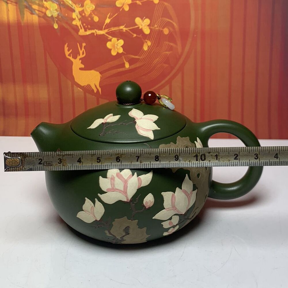 Vintage China Yixing Purple Clay Teapot Zisha Ceremony Green Clay Gongfu Teaware