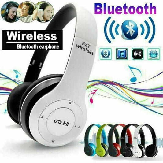 Wireless Bluetooth Headphones For Kids Foldable Headset Over-Ear Stereo 2 in 1