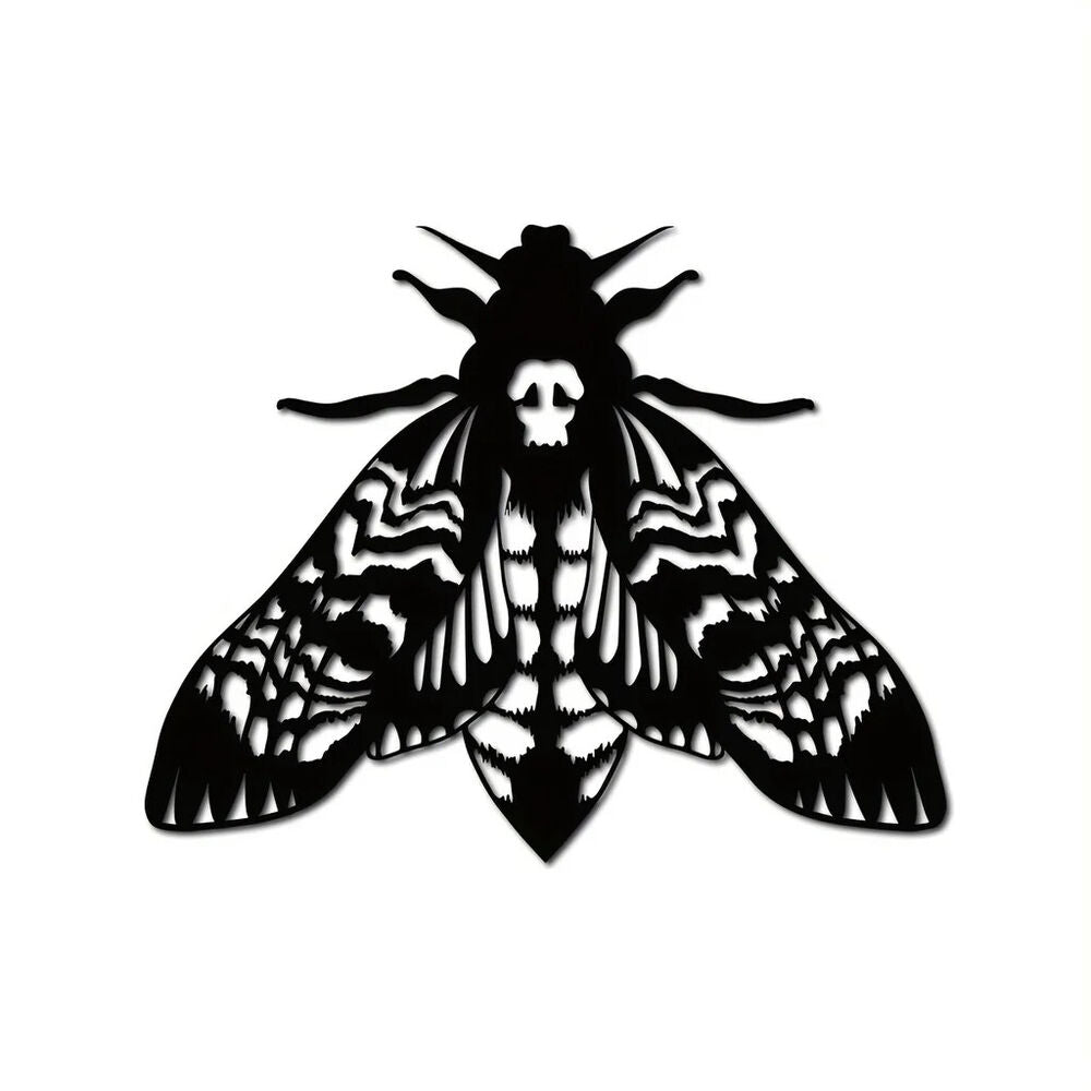 Metal Gothic Death Head Moth Art Wall Decor Moth Metal Art Metal Moth Sign Moth