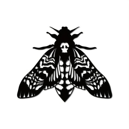 Metal Gothic Death Head Moth Art Wall Decor Moth Metal Art Metal Moth Sign Moth