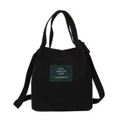 Retro Corduroy Canvas Simple Literary Shoulder Bucket Cloth Bag Purse 19*20*12CM