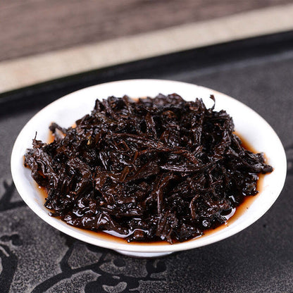 357g Yunnan Cooked Pu-erh Tea Menghai Aged Puerh Ripe Tea Cake Pu'er Black Tea