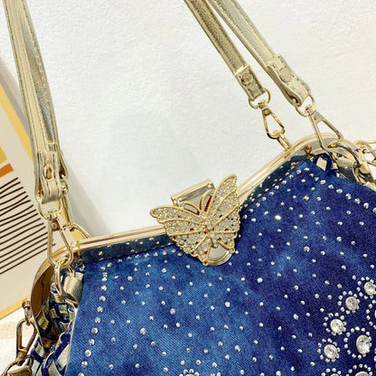 Denim Women Purses Handbags Jeans Crossbody Bag Shoulder Bag Evening Party Bag