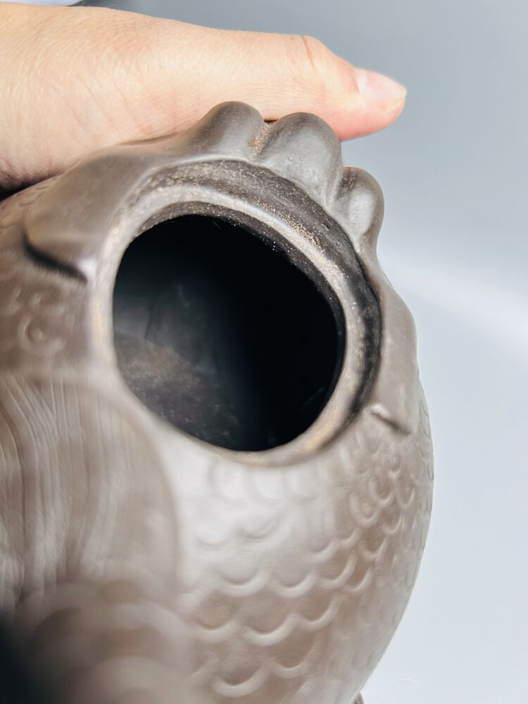 Vintage Chinese Yixing Purple Clay Teapot Zisha Ceremony Fish Dragon Teaware Art