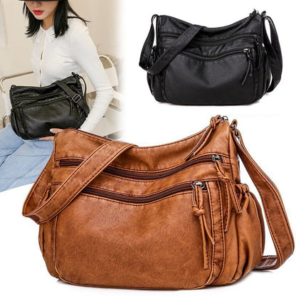 Vintage Women Handbag Tote Hobo Bag Soft PU Leather Crossbady Shoulder Bag Purse