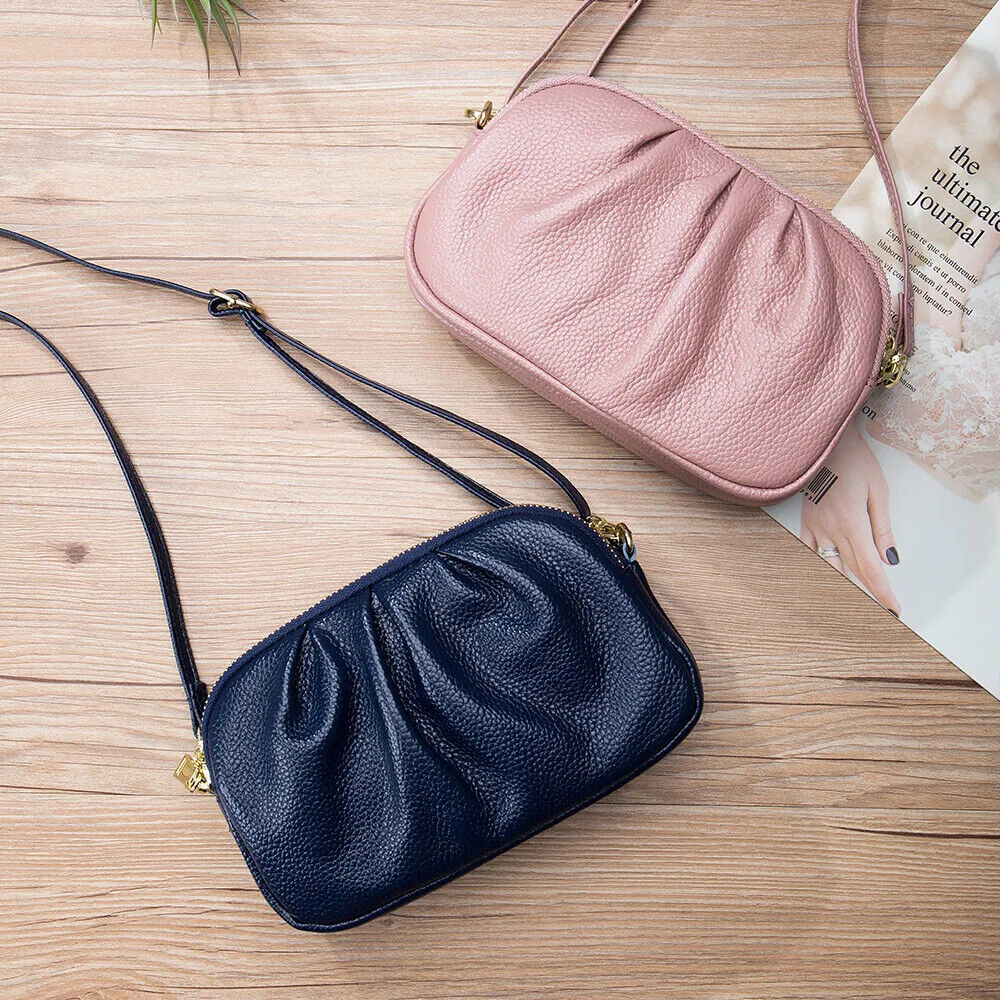 Women Cloud Bag Genuine Bag Three Layers of Shoulder Messenger Bag Handbag