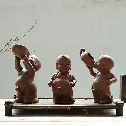 funny tea pet pee doll creative home decoration zisha purple clay tea play kids