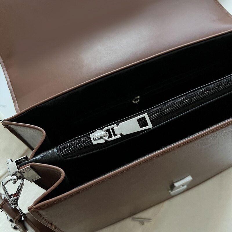 Double Layer Flap Crossbody Bags Women Classic Shoulder Handbags Black