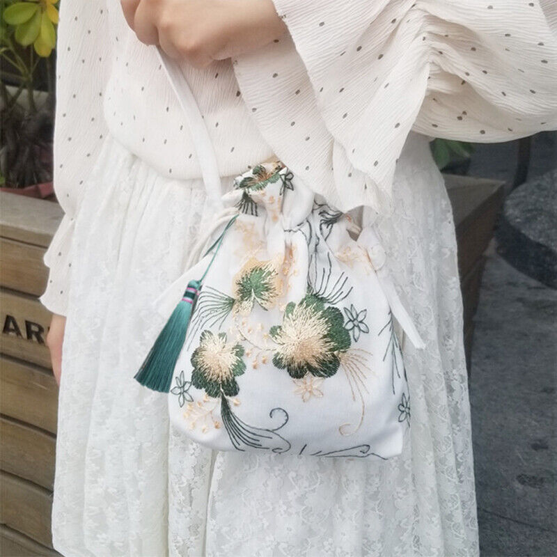 Lovely Embroidered Chinese Hanfu Purse Tote Bag Wallet Handbag Change Purse