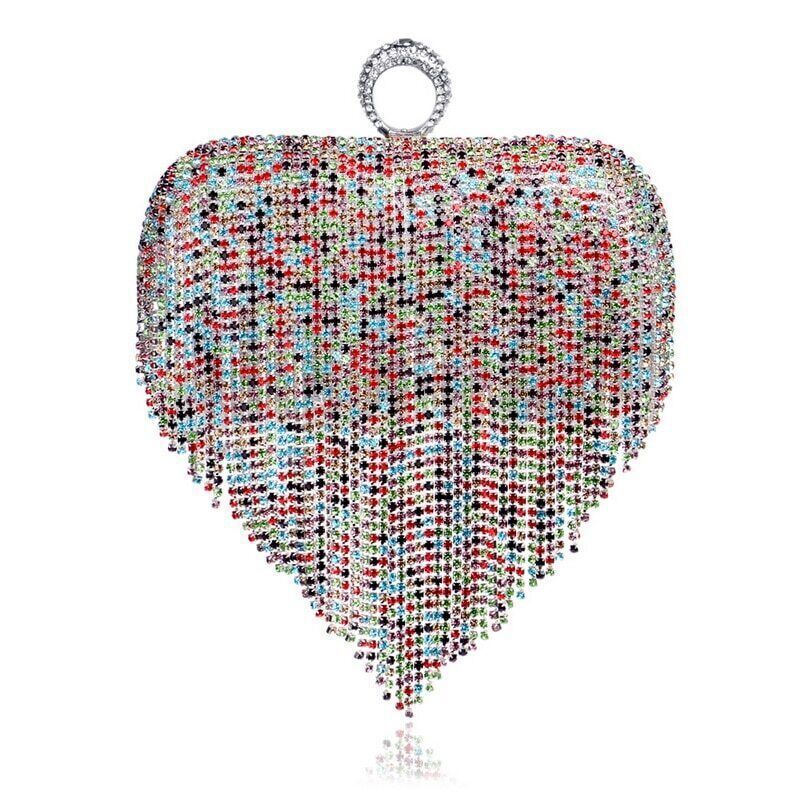Shiny Diamonds Clutches Purse Evening Party Women Handbag Tassel Women Bag