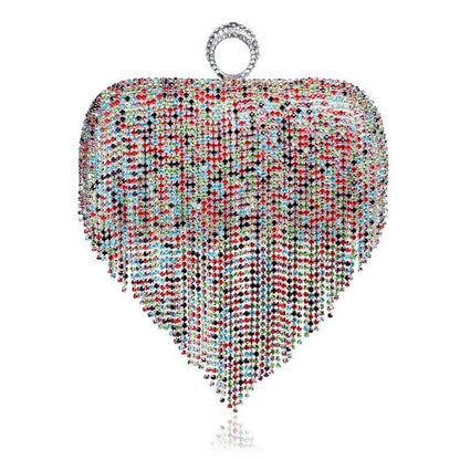 Shiny Diamonds Clutches Purse Evening Party Women Handbag Tassel Women Bag