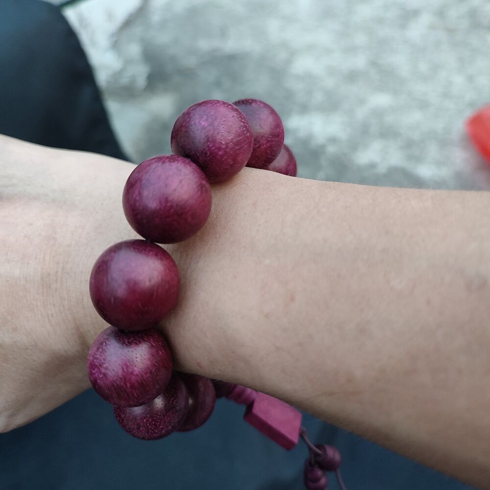 20mm Fashion Violet Purple Women Beaded Bracelet Wooden Clothing Accessories Men