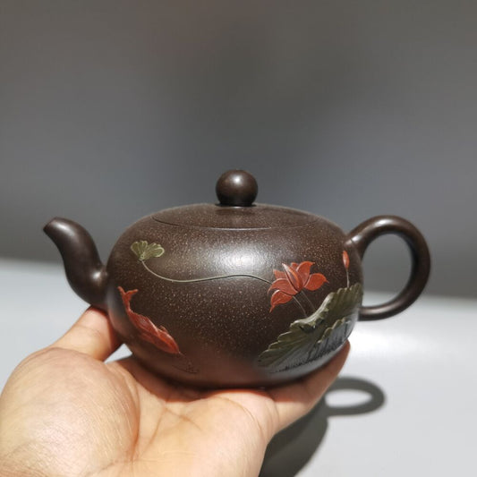 vintage chinese yixing purple clay teapot zisha ceremony kung Household tea set
