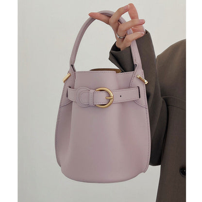 New Fashion Cowhide Bucket Bag Single Shoulder Crossbody Small Bag Leisure Bag
