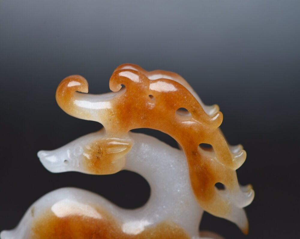 Collection Chinese Natural Hetian Jade Carved Exquisite Deer Statue Figurine Art