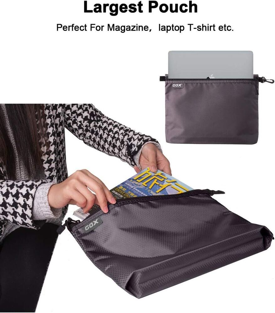 GOX Travel Toiletry Bag for Men Carry On Packing Organizer Zipper Pouch Grey