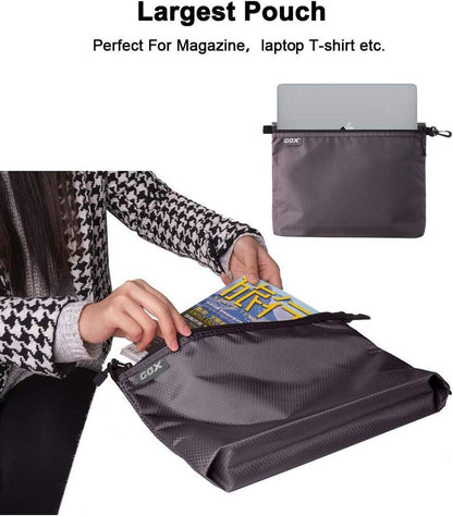 GOX Travel Toiletry Bag for Men Carry On Packing Organizer Zipper Pouch Grey
