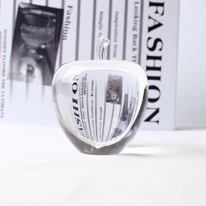Clear Crystal Glass Apple Paperweight Home Decoration Teacher Appreciation Gift