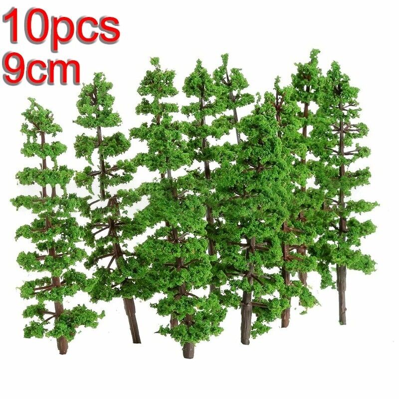 Model Trees 10Pcs Plastic Pine HO Scale DIY Miniature Railroad Landscape Layouts
