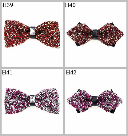 Men Bowtie Diamond Luxury Crystal Gem Tie Fashion Wedding Party Neckwear Banquet