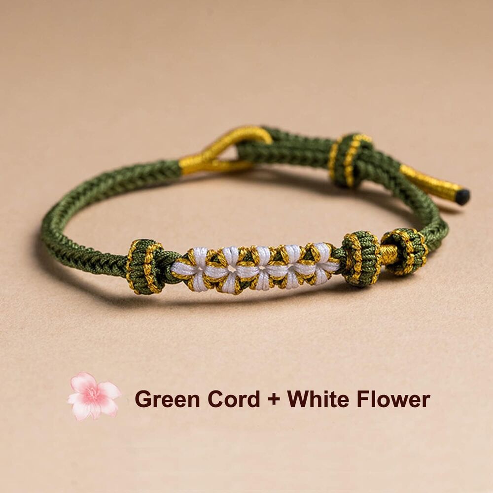Handmade Chinese Spring Knot Flower Bracelet Feng Shui Lucky Accessories Gifts