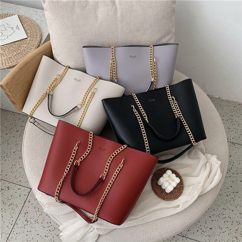 Pu Leather Shoulder Bags Women Handbag Chain Tote Bag Shopper Hand Bag Totes